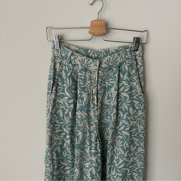 Amuse Society Jamie Pant Tropical Beach Vacation in Green/Cream Size Small - Picture 4 of 11